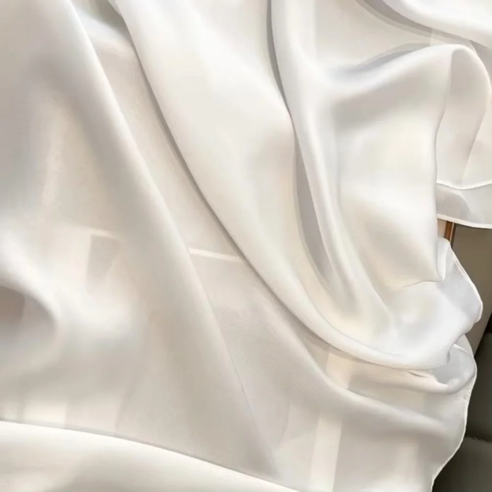 Luxury silk scarf white 100%